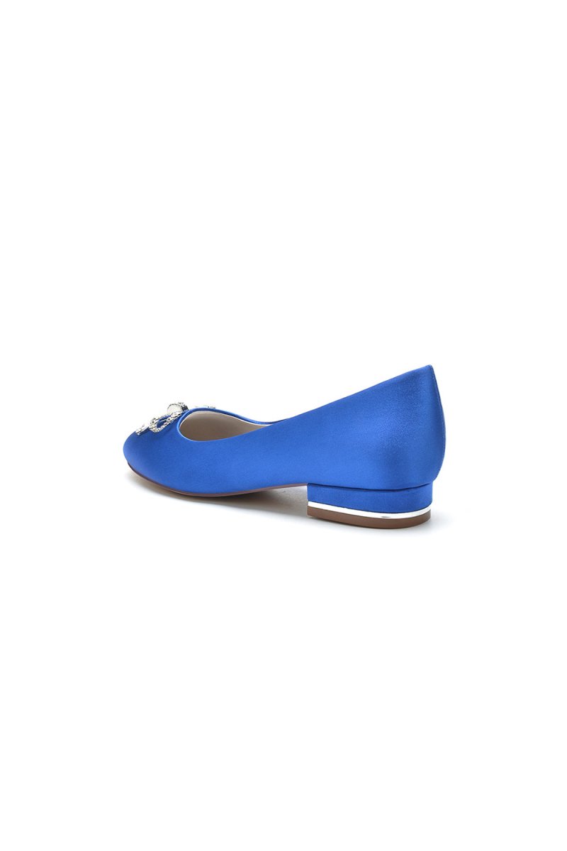Crystal Bow Round Toe Flats - KissProm