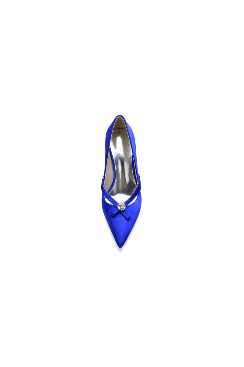 Crystal Bow Tie Pointed Toe High Heels - KissProm
