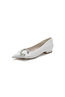 Crystal Buckle Sequin Pointed Toe Flats - KissProm