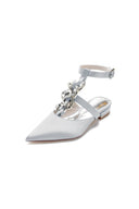 Crystal Chain Pointed Toe Flats - KissProm