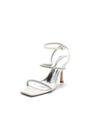 Crystal Cross Straps Square Open Toe Chunky Heels - KissProm
