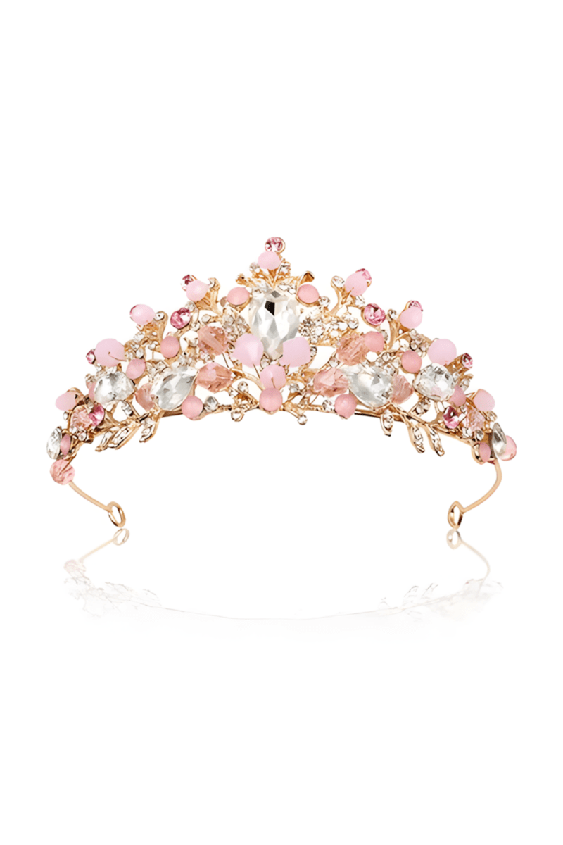 Crystal - Embellished Tiara in Rose Gold - KissProm