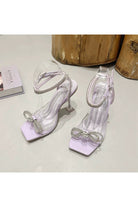 Crystal Embellished Transparent Strappy Stiletto Heels - KissProm