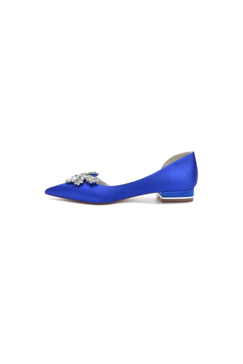 Crystal Pointed Toe Flats - KissProm