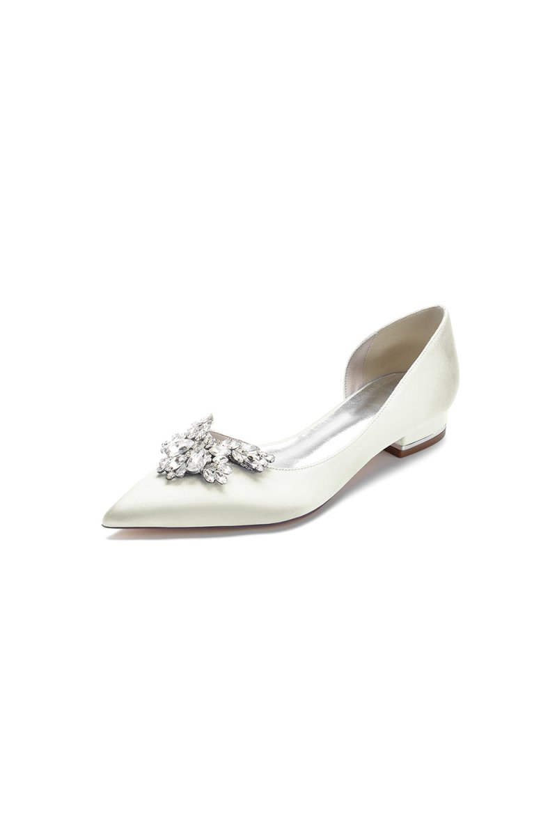 Crystal Pointed Toe Flats - KissProm