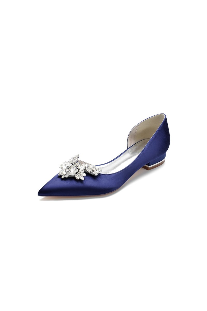 Crystal Pointed Toe Flats - KissProm