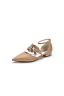 Crystal Ruffles Sequin Pointed Toe Flats - KissProm