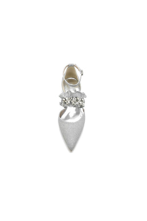 Crystal Ruffles Sequin Pointed Toe Flats - KissProm