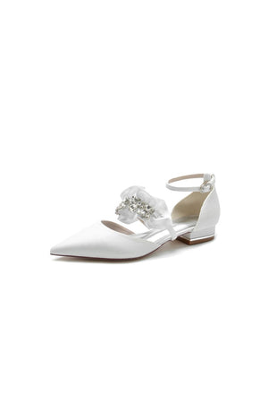Crystal Ruffles Sequin Pointed Toe Flats - KissProm