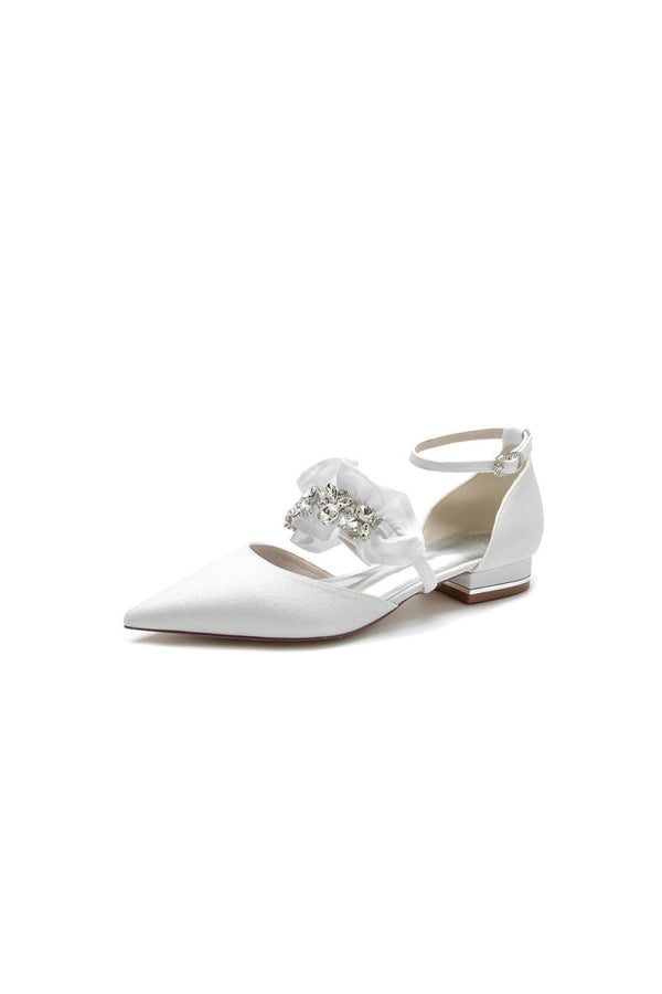 Crystal Ruffles Sequin Pointed Toe Flats - KissProm