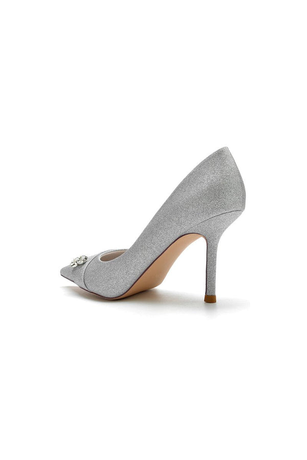 Crystal Sequin Pointed Toe High Heels - KissProm