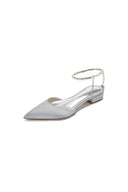 Crystal Strap Cocktail Pointed Toe Flats - KissProm