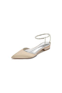 Crystal Strap Cocktail Pointed Toe Flats - KissProm