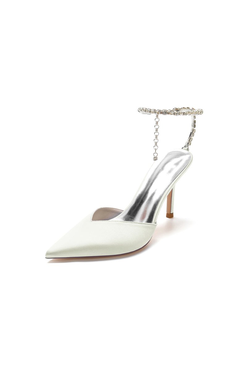 Crystal Strap Pointed Toe High Heels - KissProm
