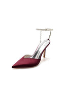 Crystal Strap Pointed Toe High Heels - KissProm