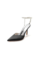 Crystal Strap Pointed Toe High Heels - KissProm