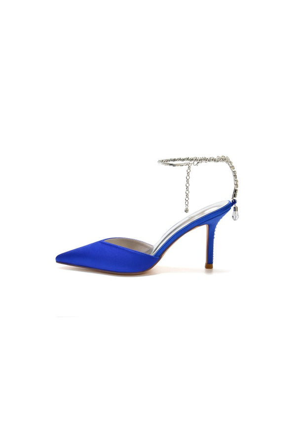 Crystal Strap Pointed Toe High Heels - KissProm