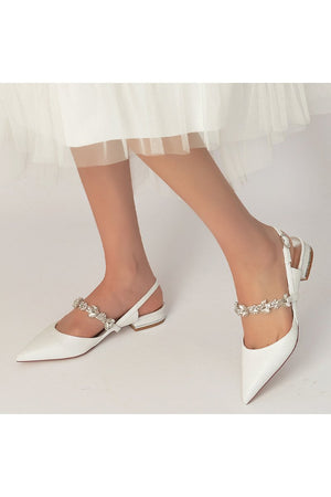 Crystal Strap Pointed Toe Low Heels – Shoes by KissProm | Available at KissProm