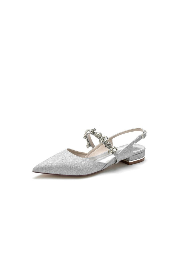Crystal Strap Pointed Toe Low Heels – Shoes by KissProm | Available at KissProm