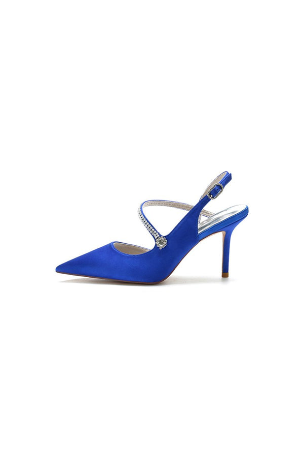 Crystal Strap Pointed Toe Stiletto Heel Shoes - KissProm
