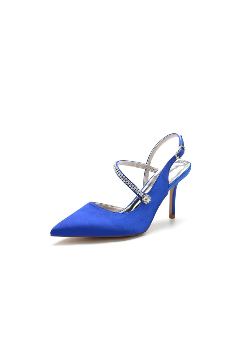 Crystal Strap Pointed Toe Stiletto Heel Shoes - KissProm