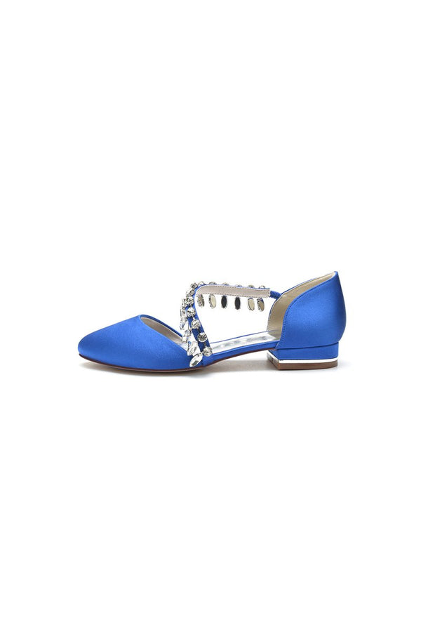 Crystal Strap Round Toe Flats - KissProm