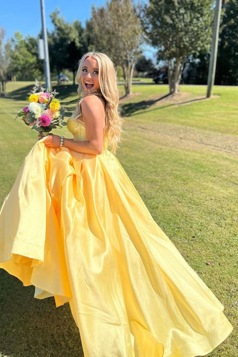 Vintage Ball Gown Sweetheart Satin Lace Without Sleeves Long Prom Dress, Evening Dress main image 1
