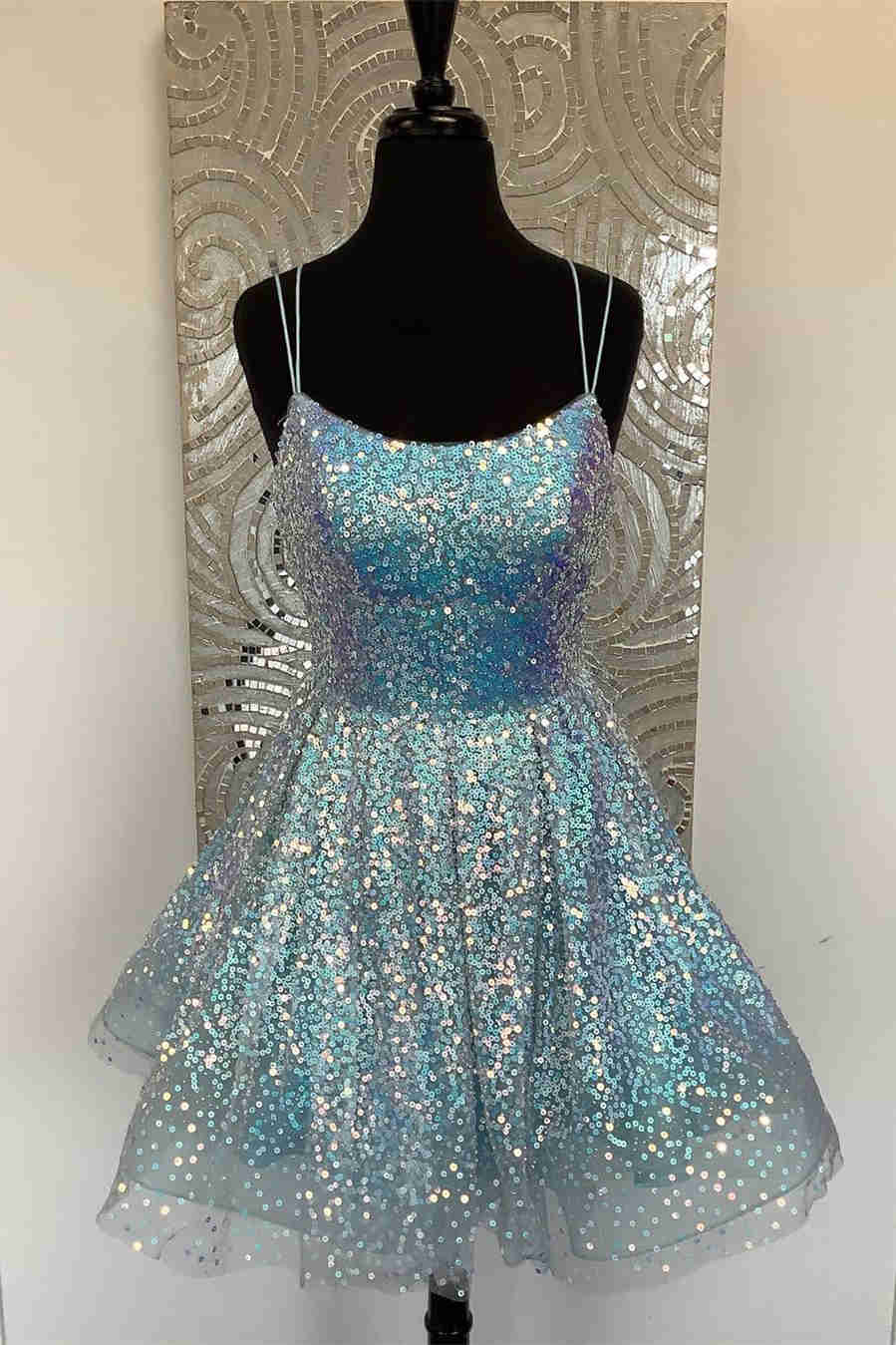 Hot Pink Sequins A-Line Homecoming Dress Hot Pink Sequins A-Line Homecoming Dress