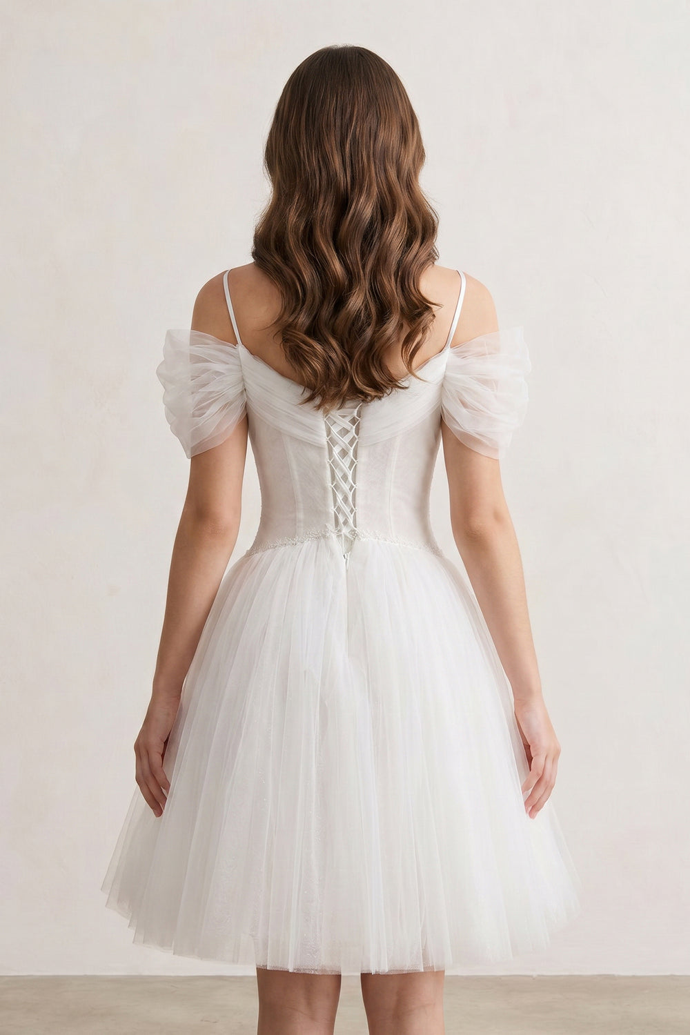 Lavender A-line V Neck Tulle Homecoming Dresses | KISSPROM