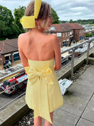 Dali | Yellow - Strapless Sheath Satin Short Cocktail Dresses With Bow