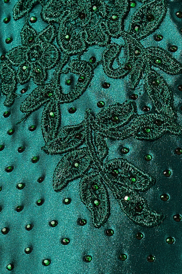 Dark Green Scoop Neck Short Tight Homecoming Dresses with Beading- KISSPROM