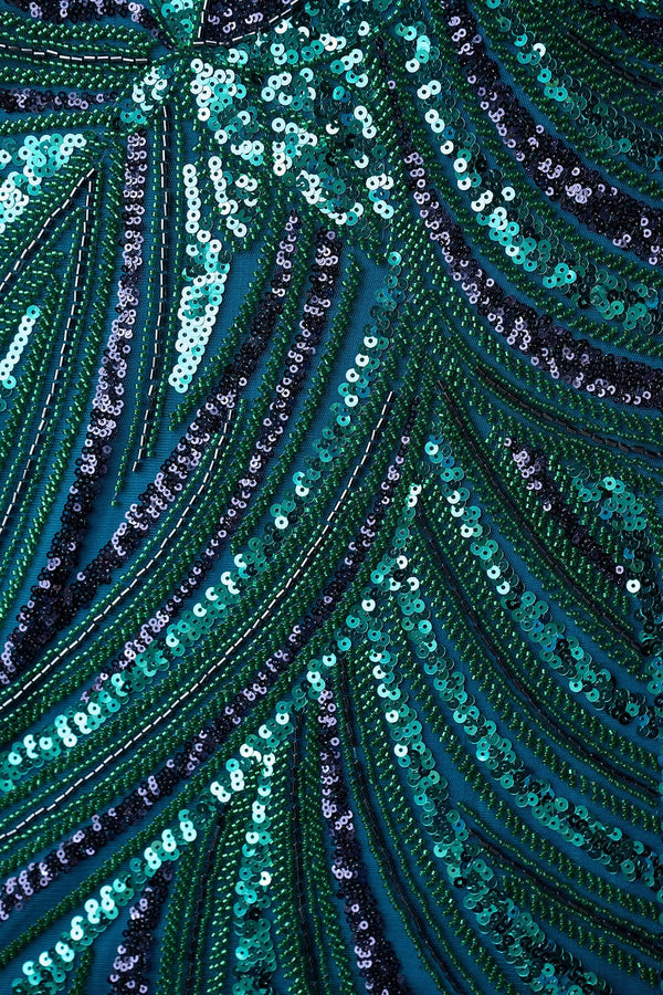 Dark Green Strapless V Neck Sequins Bodycon Short Homecoming Dresses - KISSPROM