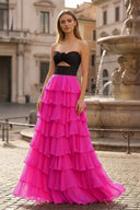 A-Line Sweetheart Layered Chiffon Sleeveless Formal Prom Dress - KISSPROM PROM DRESSES
