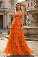 A-Line Sweetheart Layered Chiffon Sleeveless Formal Prom Dress - KISSPROM PROM DRESSES