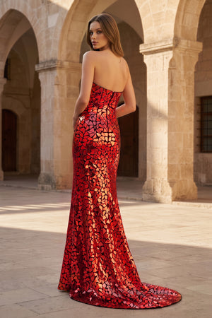 Sparkly Halter Mermaid Sequins Prom Dress With Split - KissProm