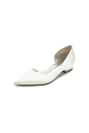 Simple Satin Pointed Toe Kitten Heels - KissProm