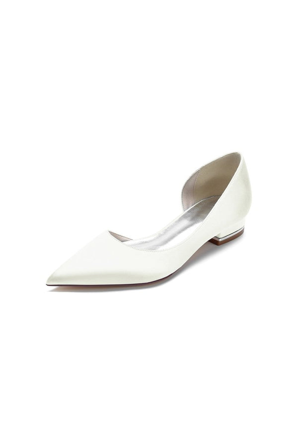 Simple Satin Pointed Toe Kitten Heels - KissProm