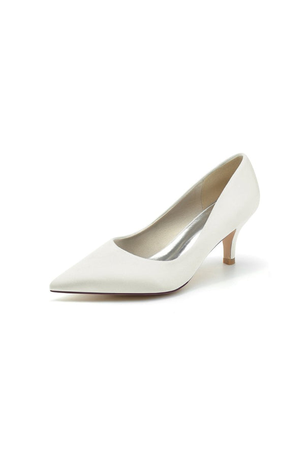 Simple Pointed Toe Kitten Heels - KissProm