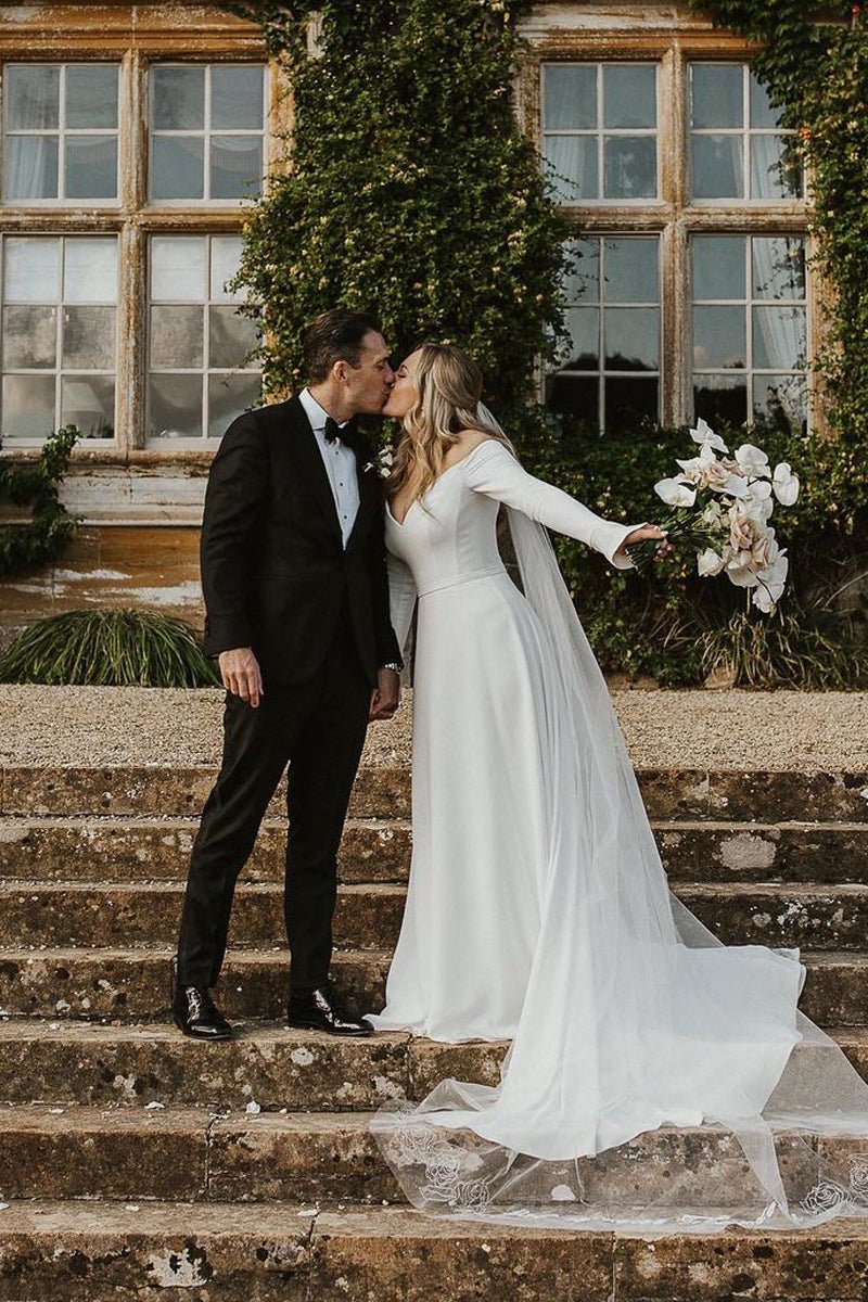 fitted lace wedding dress Long sleeve dress for winter wedding | Christian bridal