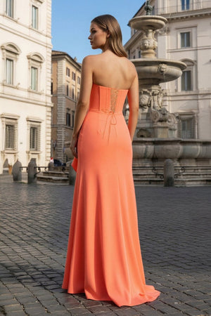 Sweetheart Orange Mermaid Long Party Dress with Slit - KissProm