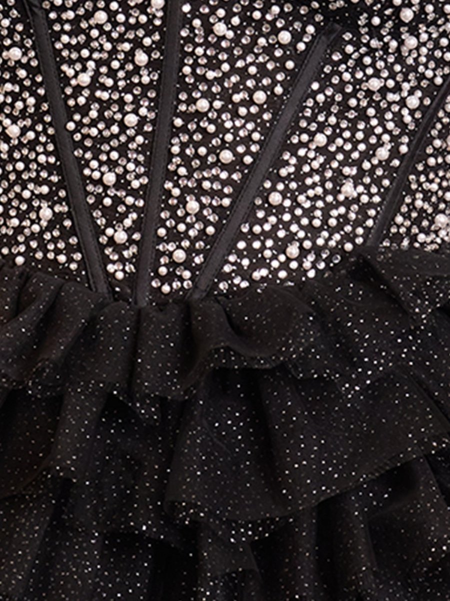 Delia |A Line Off the Shoulder Beaded Homecoming Dress with Feathers