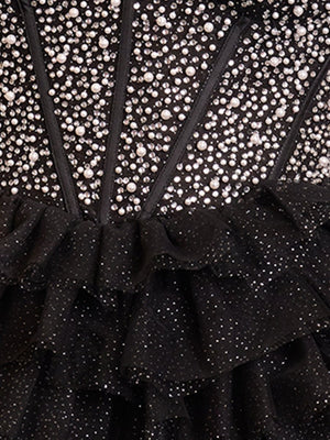 Delia |A Line Off the Shoulder Beaded Homecoming Dress with Feathers