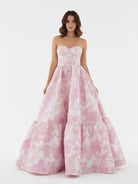 Delice | A - Line Sweetheart Floral Printed Long Prom Dresses - KissProm