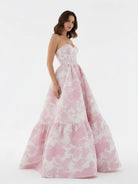 Delice | A - Line Sweetheart Floral Printed Long Prom Dresses - KissProm