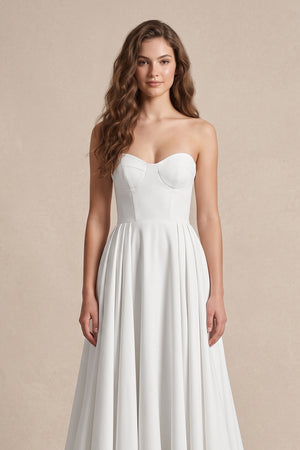 Diamond White Ball Gown Sweetheart Satin Wedding Dresses - KISSPROM