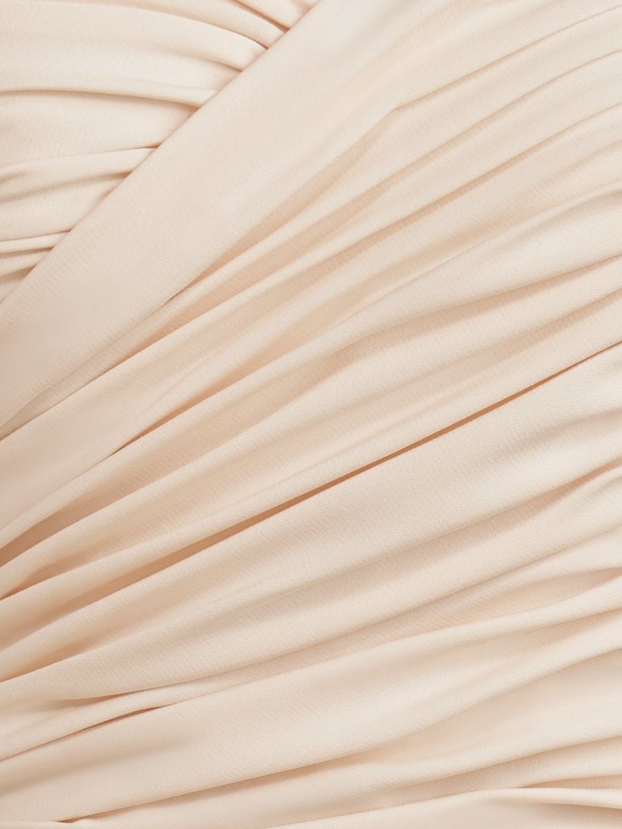 Diopside | White - Strapless A-Line Satin Balloon Draped Homecoming Dress