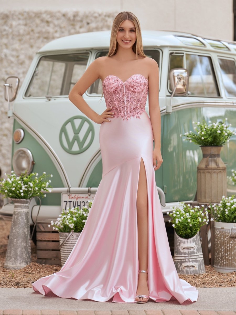 Mermaid Sweetheart Lace Satin Black Prom Dress with Slit Black / 18