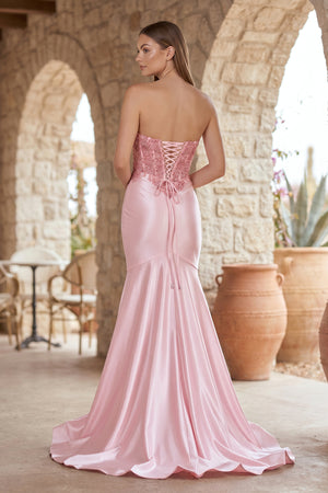 Mermaid Sweetheart Lace Satin Black Prom Dress with Slit – Prom Dresses by KissProm | Available at KissProm