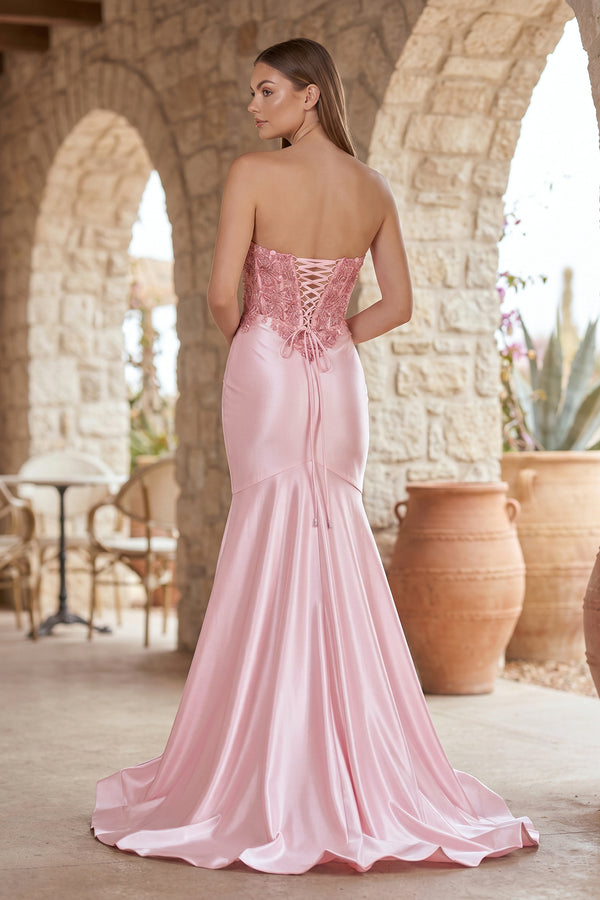 Mermaid Sweetheart Lace Satin Black Prom Dress with Slit – Prom Dresses by KissProm | Available at KissProm