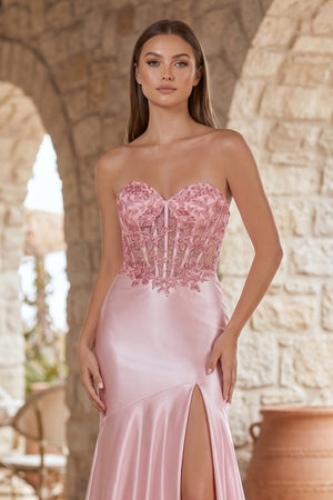 Mermaid Sweetheart Lace Satin Black Prom Dress with Slit – Prom Dresses by KissProm | Available at KissProm